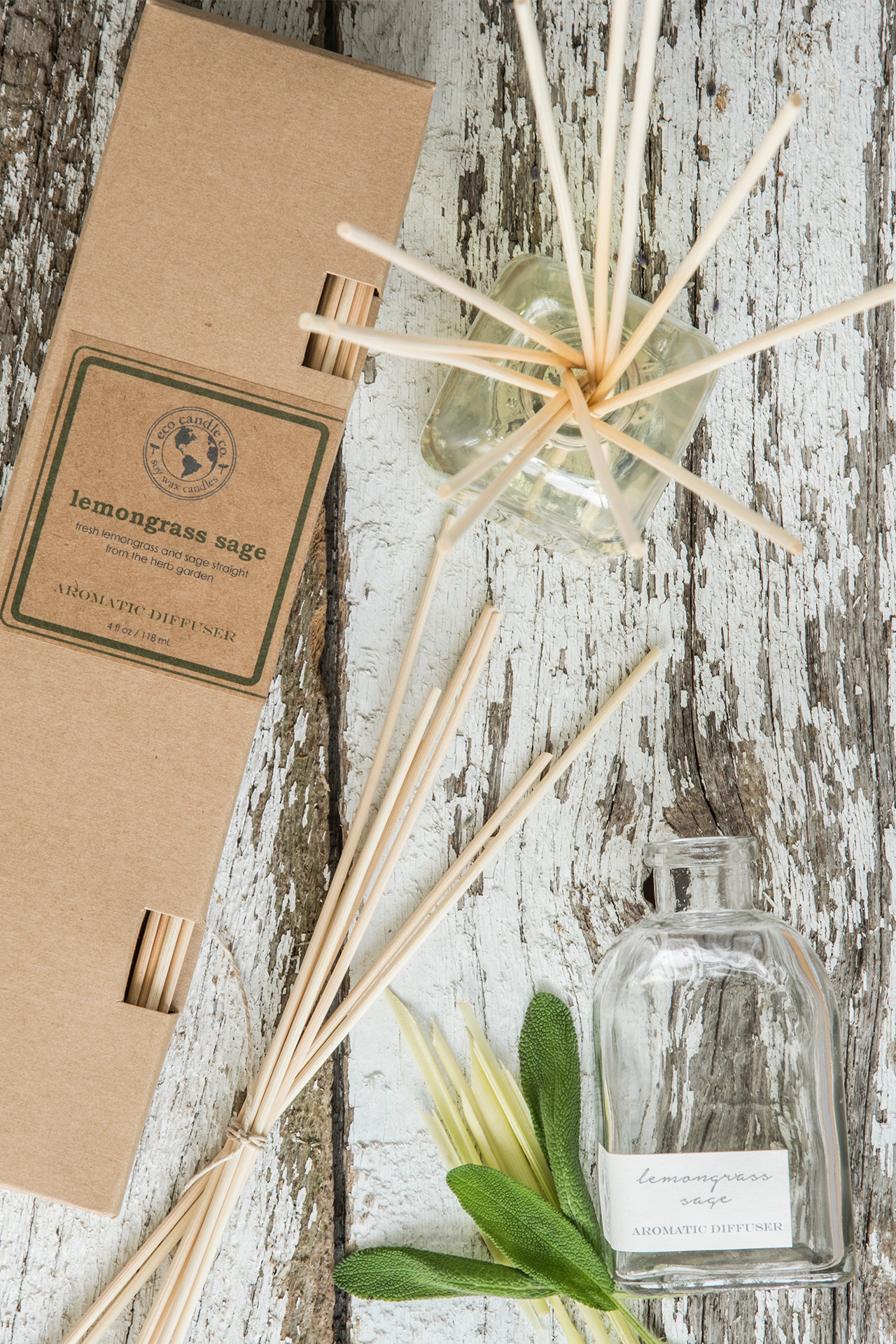 Eco Candle Company - Reed Diffuser - Lemongrass Sage