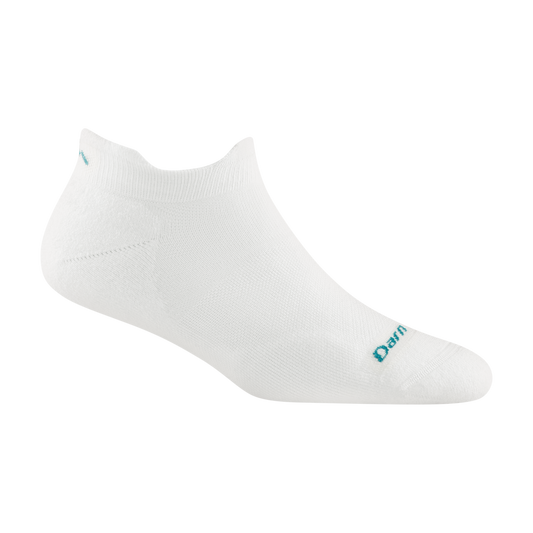 Darn Tough women's 1047 Run No Show Tab sock in White