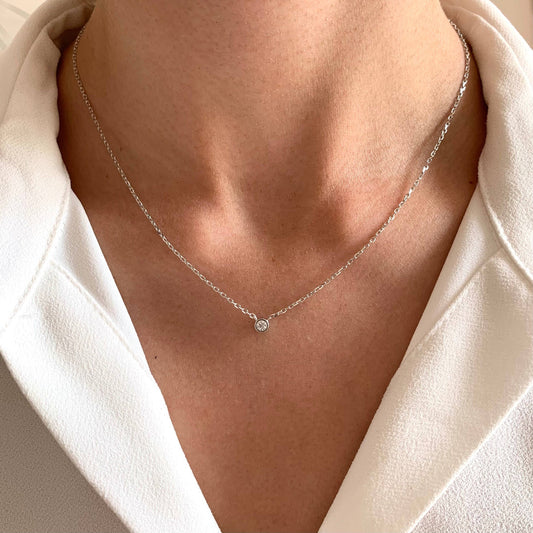 Victoire Collection - 18k gold plated necklace: Silver