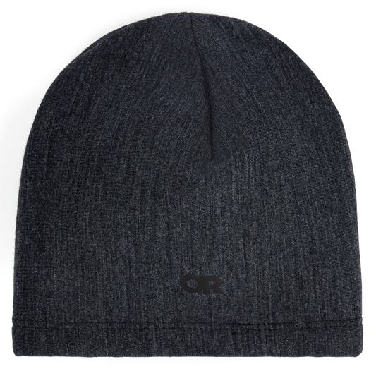 Outdoor Research Crescent Fleece Beanie in Storm Heather, front view
