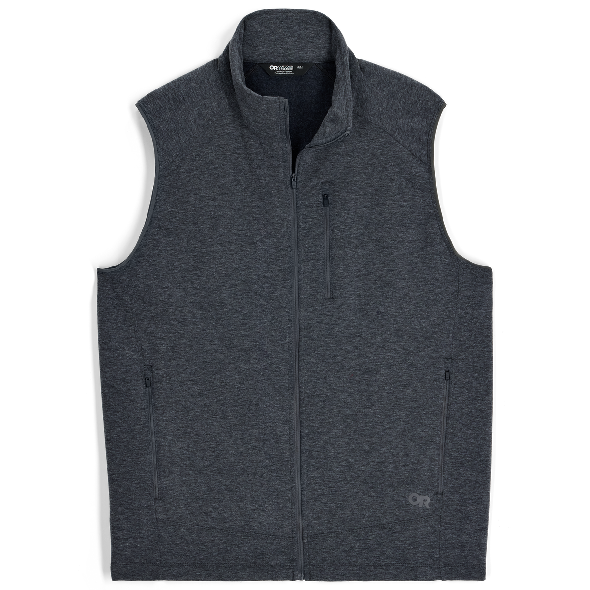 Outdoor Research Men's Crescent Fleece Vest in Storm Heather, front view