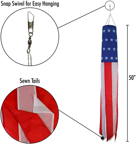In the Breeze Stars & Stripes 50" Windsock