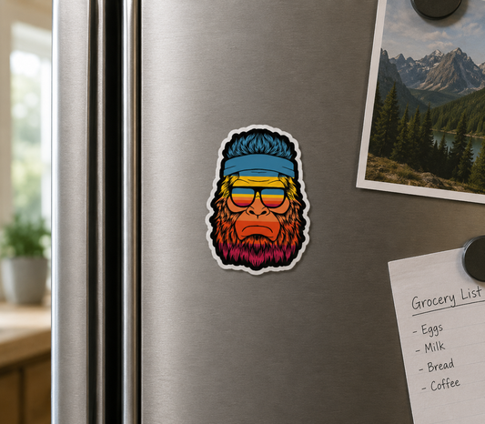 BIGFOOT COLORFUL HEAD 3" MAGNET