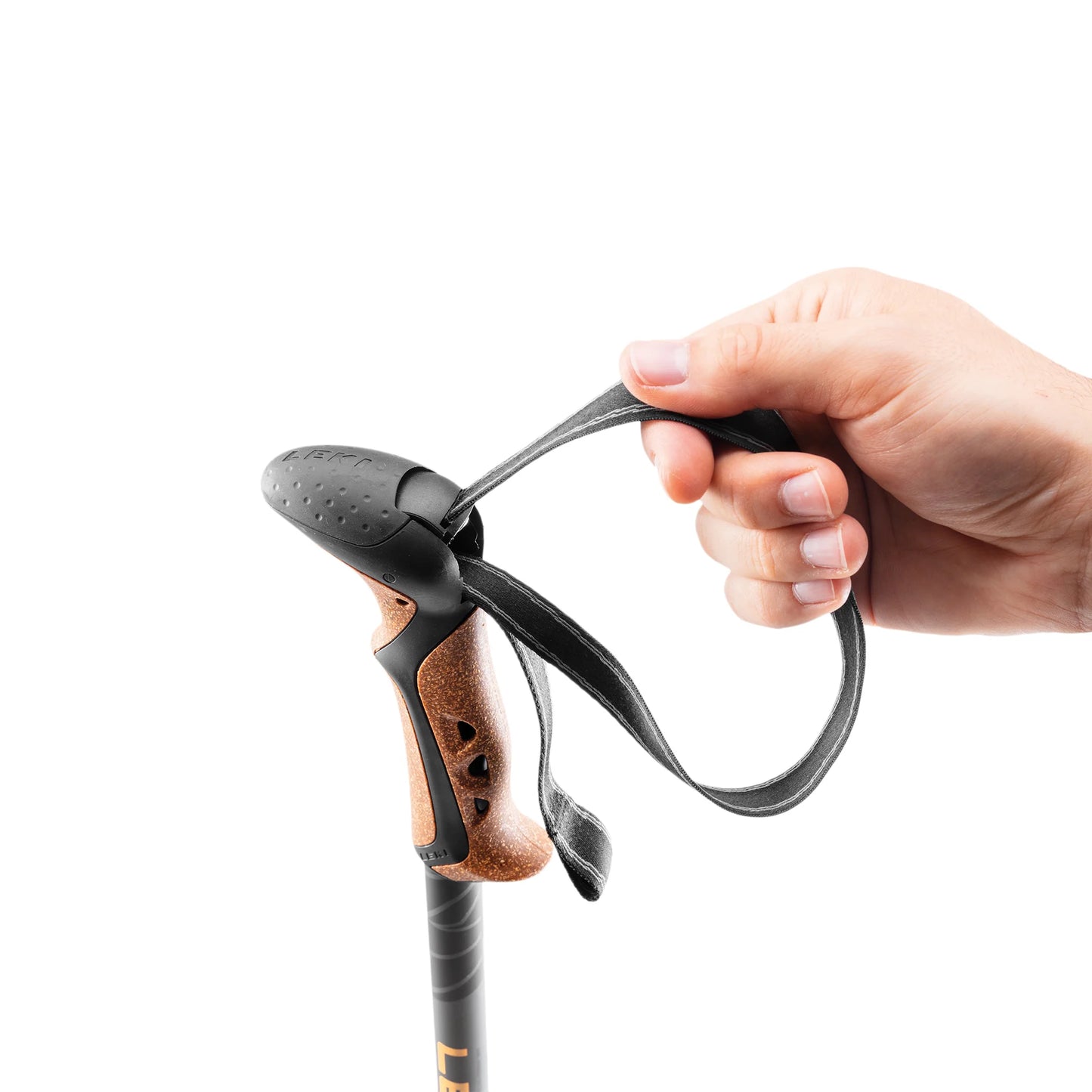 LEKI Khumbu Lite – adjustable wrist strap with hand demonstration