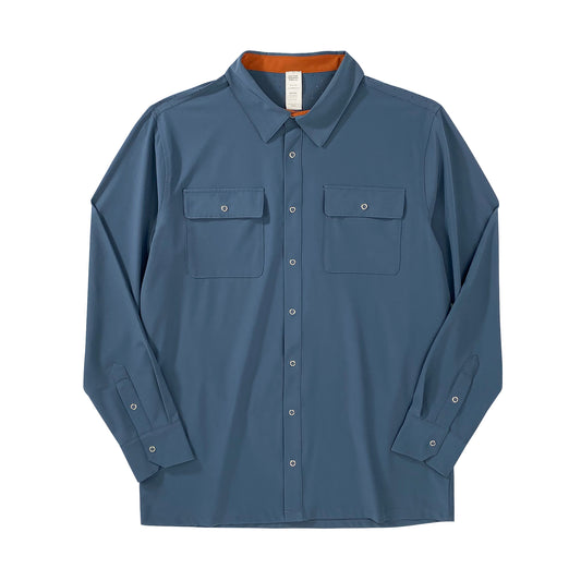 RBO Men's Long Sleeve Tech Button Up