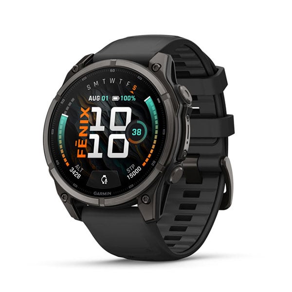 Garmin fēnix 9 47mm Carbon Gray DLC Titanium with Black Silicone Band