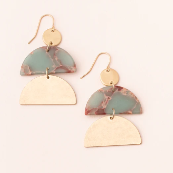 Stone Half Moon Earring
