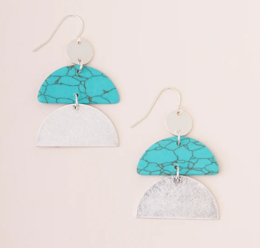 Stone Half Moon Earring