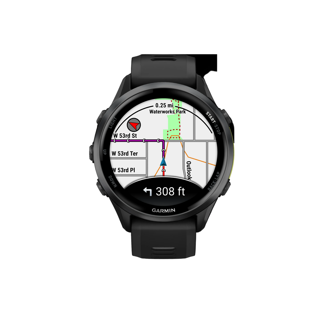 Garmin Forerunner 970 displaying a map