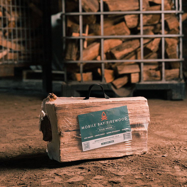 Mobile Bay Firewood kiln-dried firewood available from Red Beard's Outfitter in Mobile Alabama