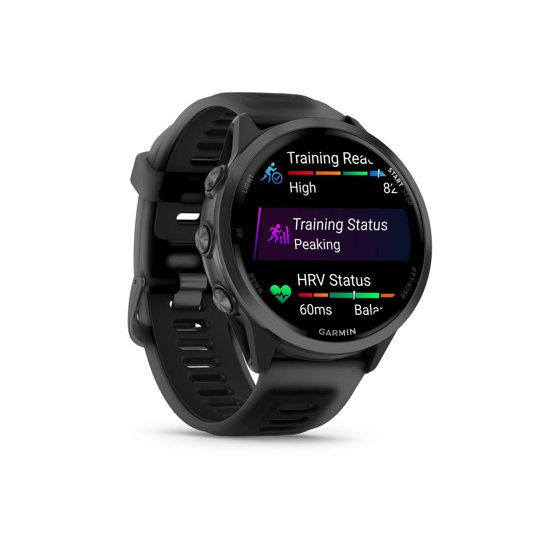Garmin Forerunner 570 GPS running smartwatch in slate gray, one of the Garmin watches compared in this guide