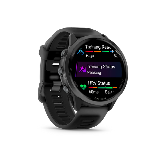 Garmin Forerunner 570 GPS running smartwatch in slate gray, one of the Garmin watches compared in this guide