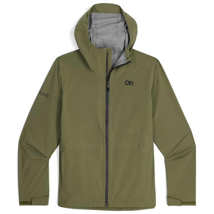 Outdoor Research Stratoburst Stretch Rain Jacket in Ranger Green