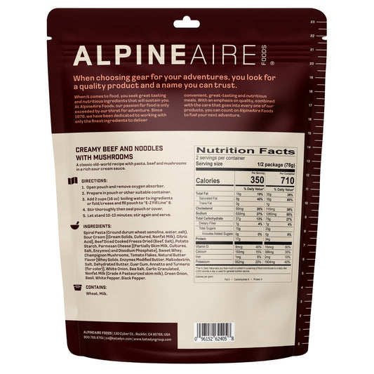 AlpineAire Creamy Beef & Noodles with Mushrooms Freeze-Dried Meal