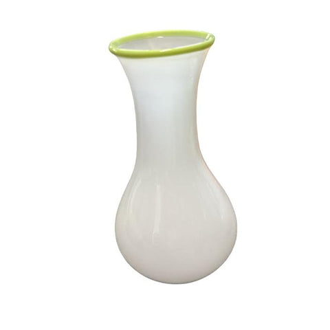 Freddie Blache White with Green Rim Vase