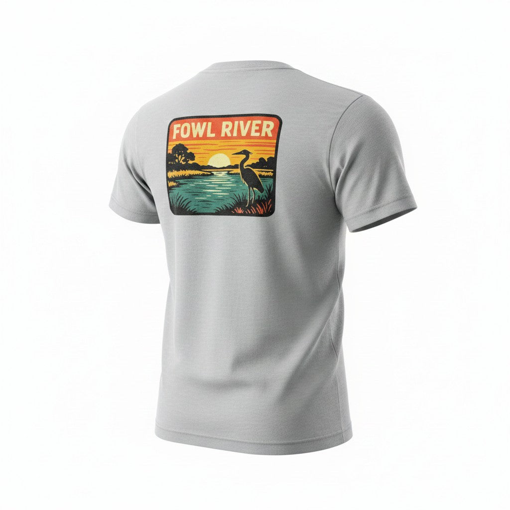 Fowl River Sunset T-Shirt – Coastal Alabama Graphic Tee