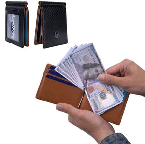RBO Carbon and Camel Money Clip Wallet