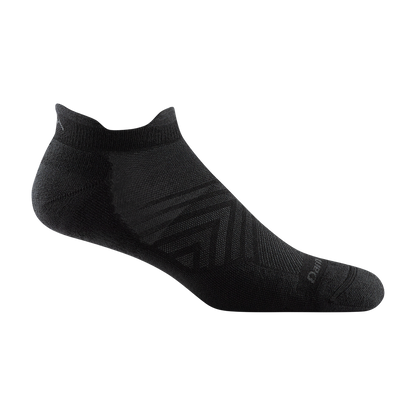 Darn Tough men's 1039 Run No Show Tab cushioned running sock in Black, product view