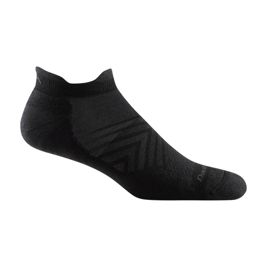 Darn Tough men's 1039 Run No Show Tab cushioned running sock in Black, product view