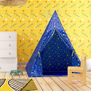 Teepee Play Tent for Kids Stars Rockets Play Tent