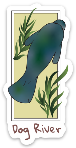 Dog River Manatee Sticker