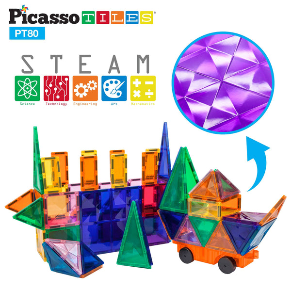 PicassoTiles - 80 Piece Master Builder Tileset