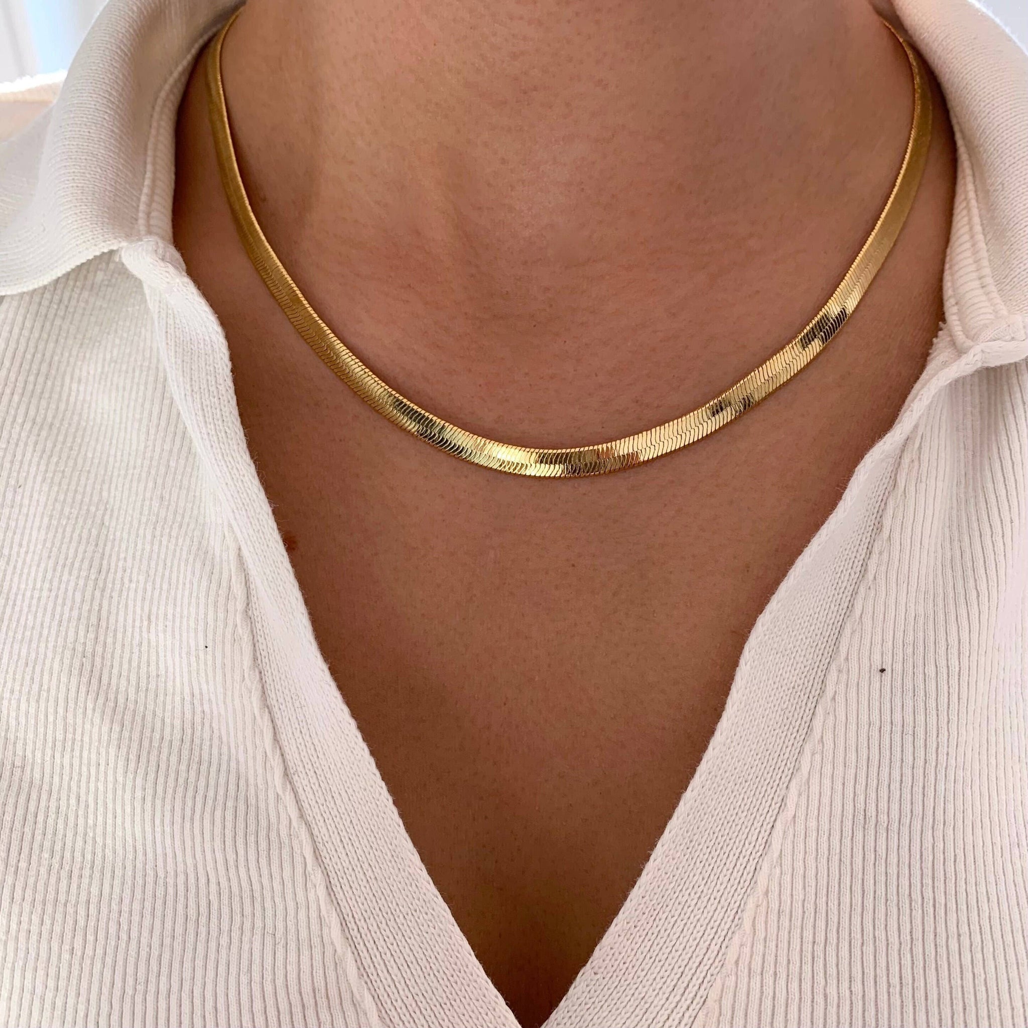 Victoire Collection - Serpentine flat chain necklace