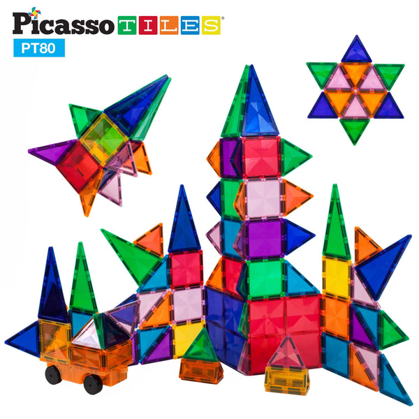 PicassoTiles - 80 Piece Master Builder Tileset