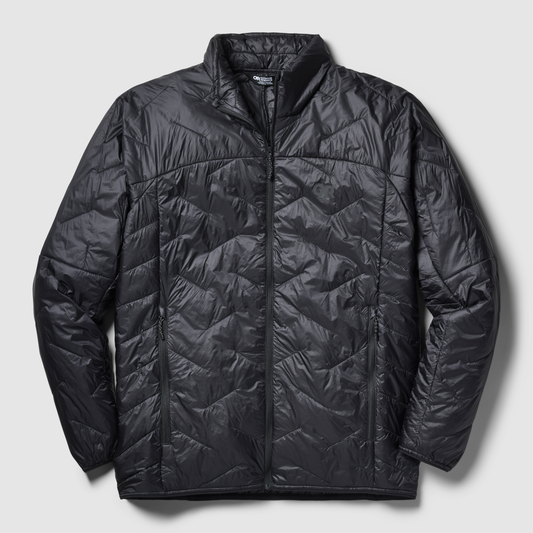 Outdoor Research Men's SuperStrand LT Jacket in Solid Black, front view