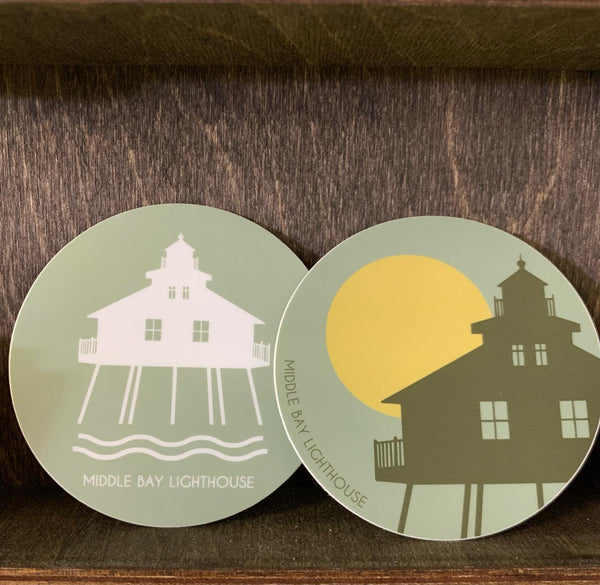 Middle Bay Lighthouse Sunset Sticker