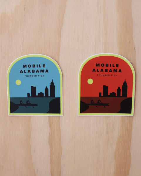 Mobile Alabama Skyline Sticker