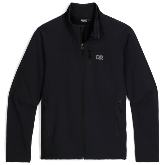 Outdoor Research Men's Ultima Soft Shell Jacket in Black, front view