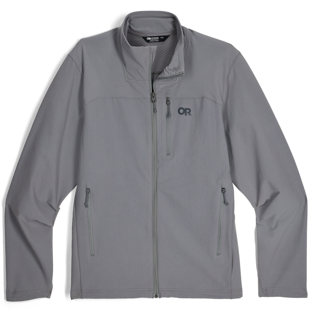 Outdoor Research Men's Ultima Soft Shell Jacket in Wolf Grey, front view