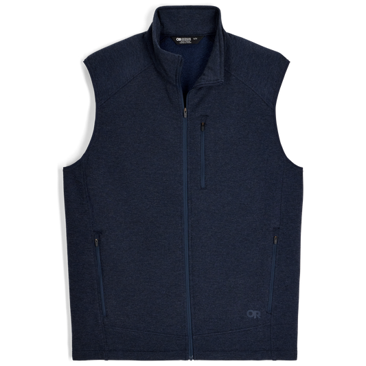 Outdoor Research Men's Crescent Fleece Vest in Dark Navy, front view