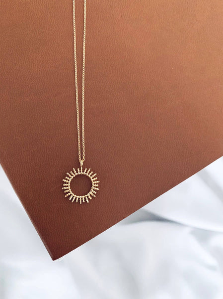 Victoire Collection Fine Steel Necklace, Sun Sendant Chain