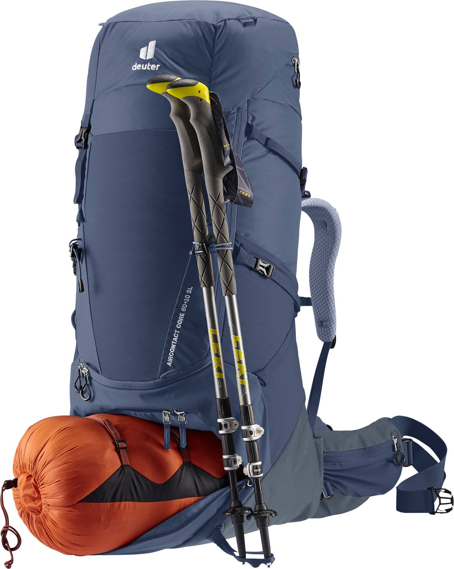 deuter aircontact lite 60 10 sl backpacking pack Deuter Aircontact Core 60+10 SL Ink Graphite