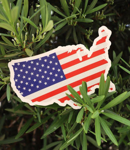 USA Flag Map Sticker