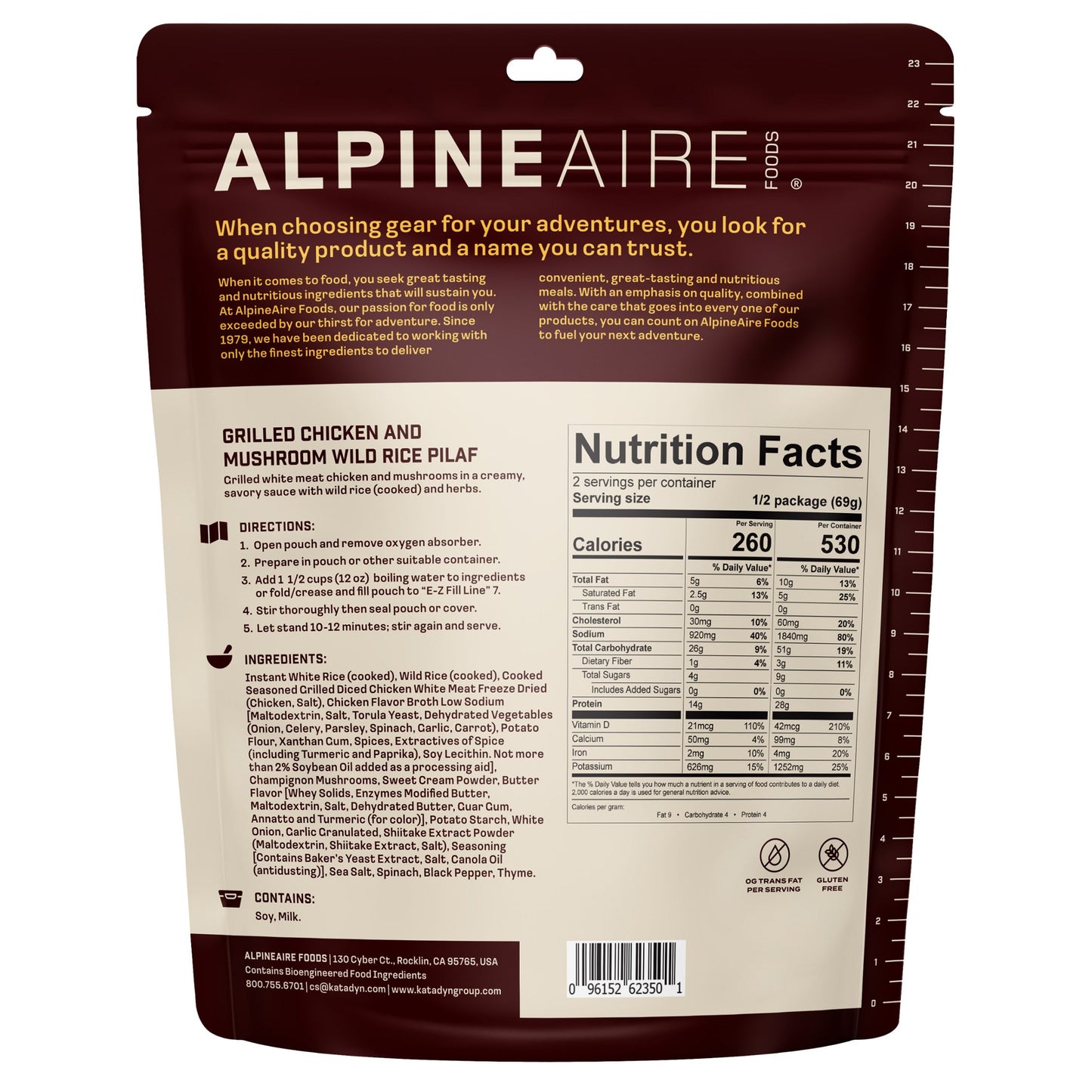 AlpineAire Grilled Chicken & Mushroom Wild Rice Pilaf Freeze-Dried Meal
