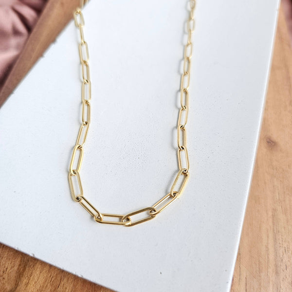 Luxury Gold Paper Clip Chain - 18" - Jewelry