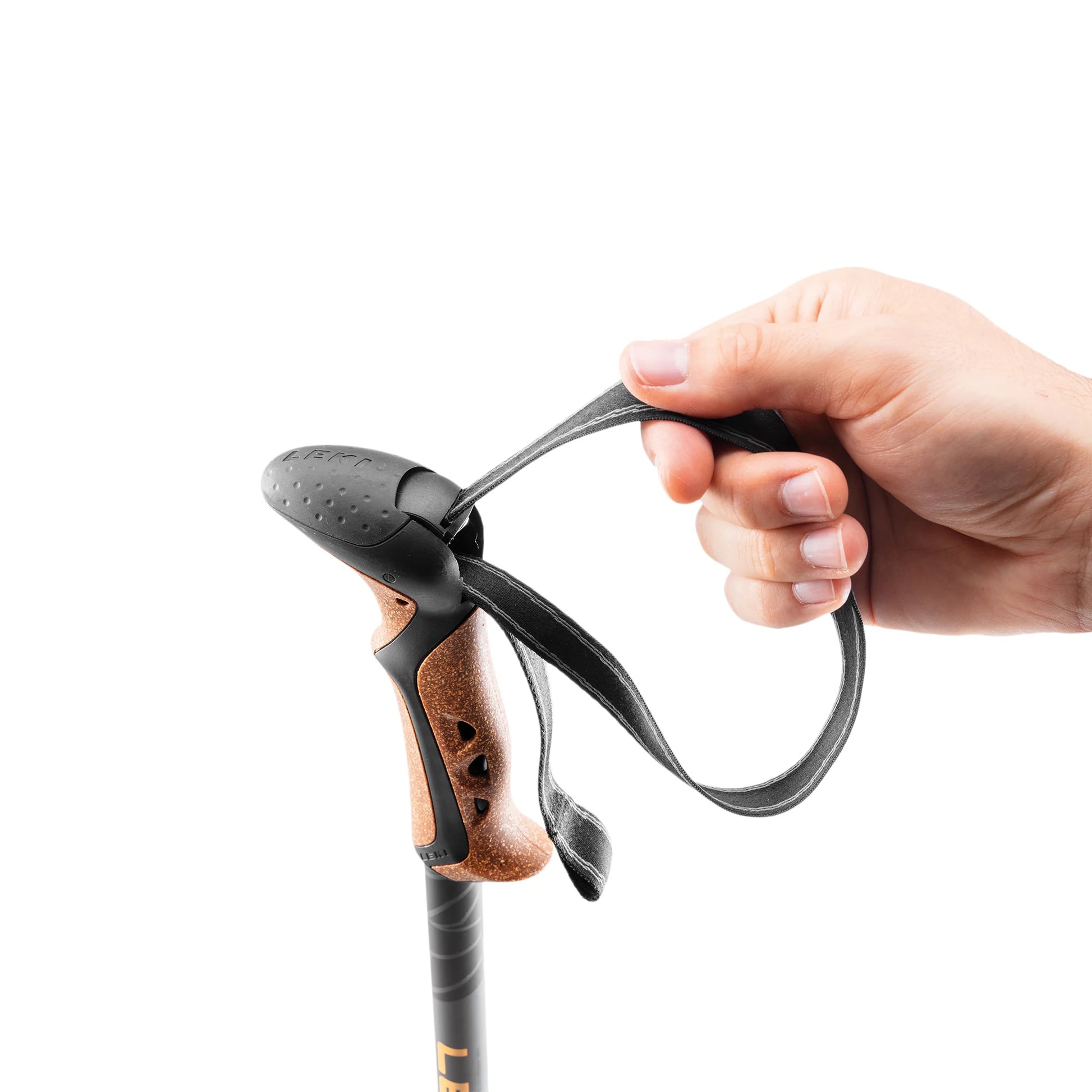 LEKI Khumbu Lite – adjustable wrist strap with hand demonstration