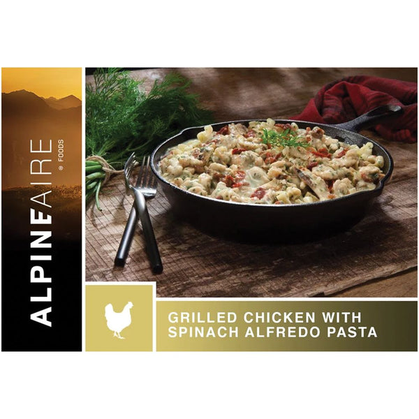 AlpineAire Grilled Chicken with Spinich Alfredo Pasta