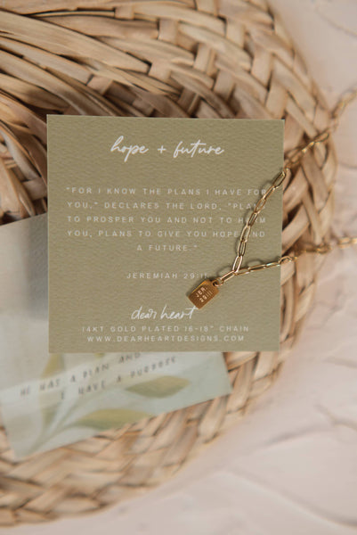 Dear Heart - Hope + Future Mini Tag Necklace