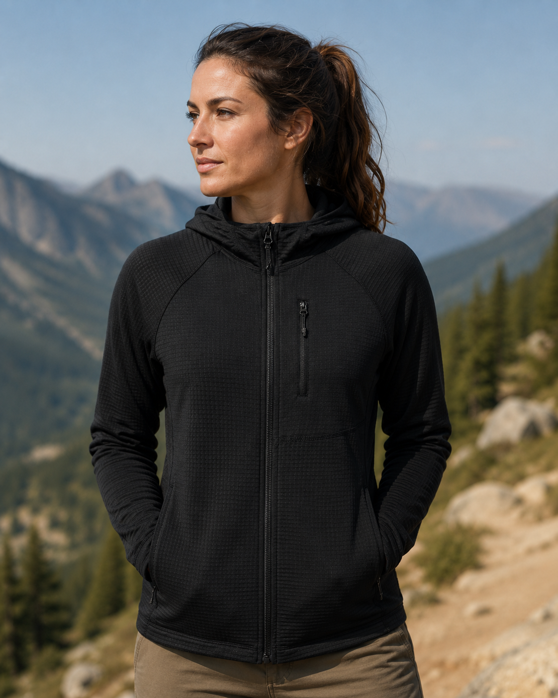 Grace Women's Waffle Hooded Jacket