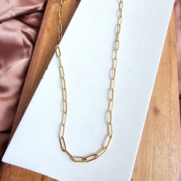 Luxury Gold Paper Clip Chain - 18" - Jewelry