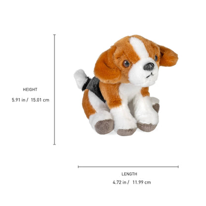 Wild Republic Pocketkins Eco Beagle Stuffed Animal, 5 Inch, manufacturer size diagram