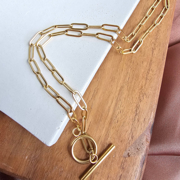 Luxury Gold Paper Clip Chain - 18" - Jewelry