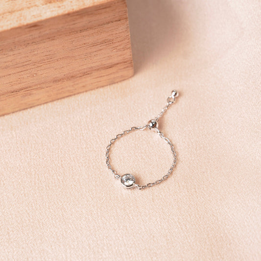 Victoire Collection  Shiny Zirconium 925 Silver Ring