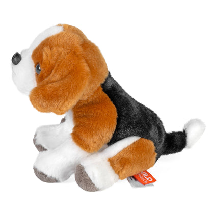 Wild Republic Pocketkins Eco Beagle Stuffed Animal, 5 Inch, left side view