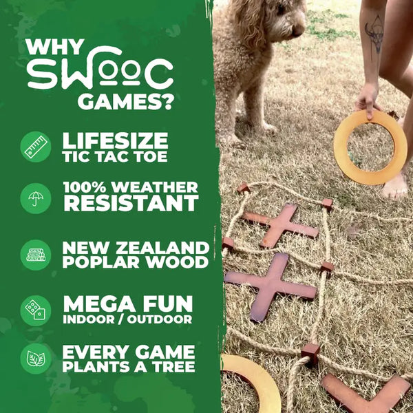 Swooc Games - Giant Wooden Tic Tac Toe Game