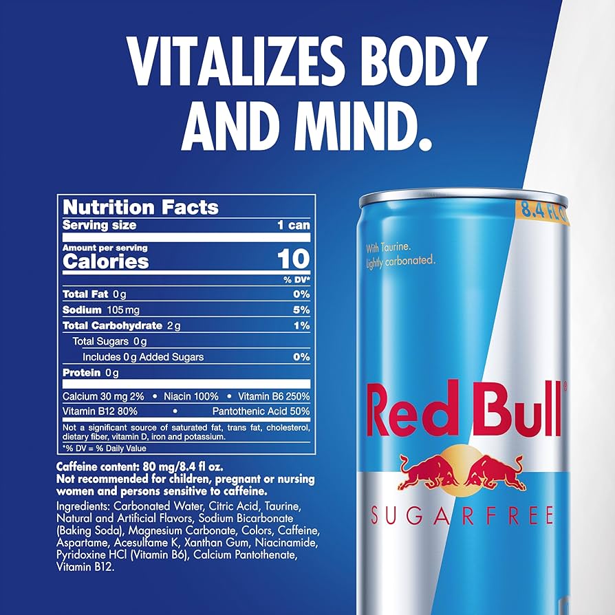 Red Bull Sugarfree Energy Drink – 8.4 oz Canned Beverage